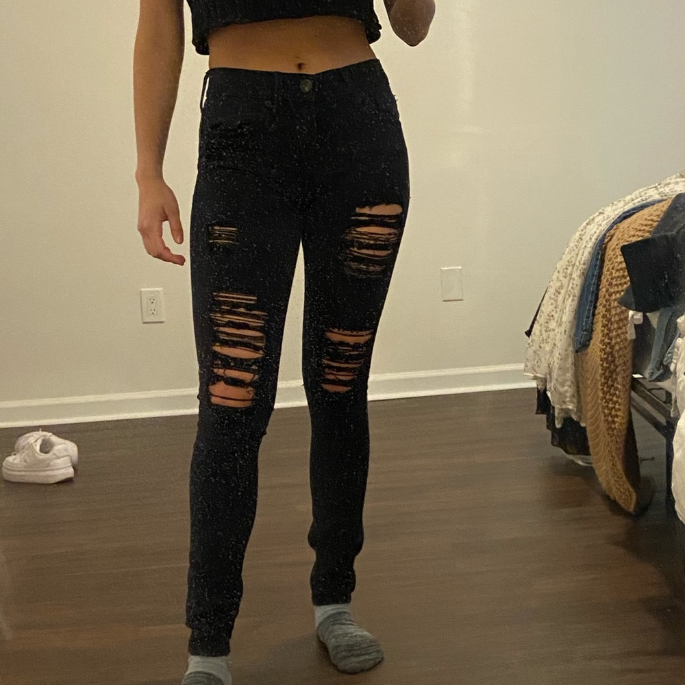 Express Black Ripped Jeans
